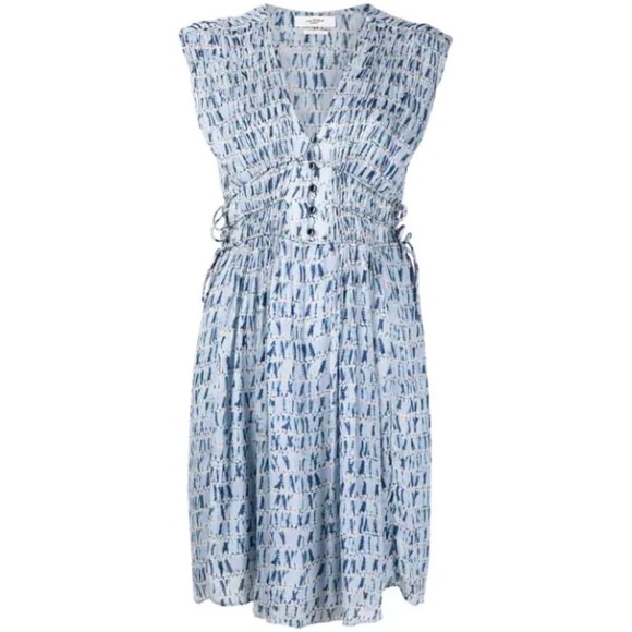 Isabel Marant Etoile | Isabel Marant Étoile Segun Tie-Waist Dress in Blue - Picture 1 of 10